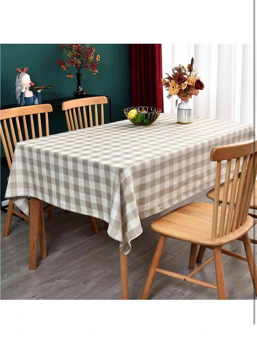 Yofori gingham tablecloth